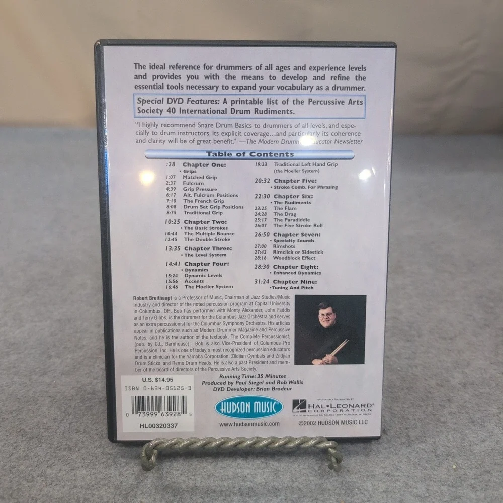 Snare‎ Drum Basics Bob Breithaupt Hudson Music Instructional DVD HL00320337 - Picture 2 of 2
